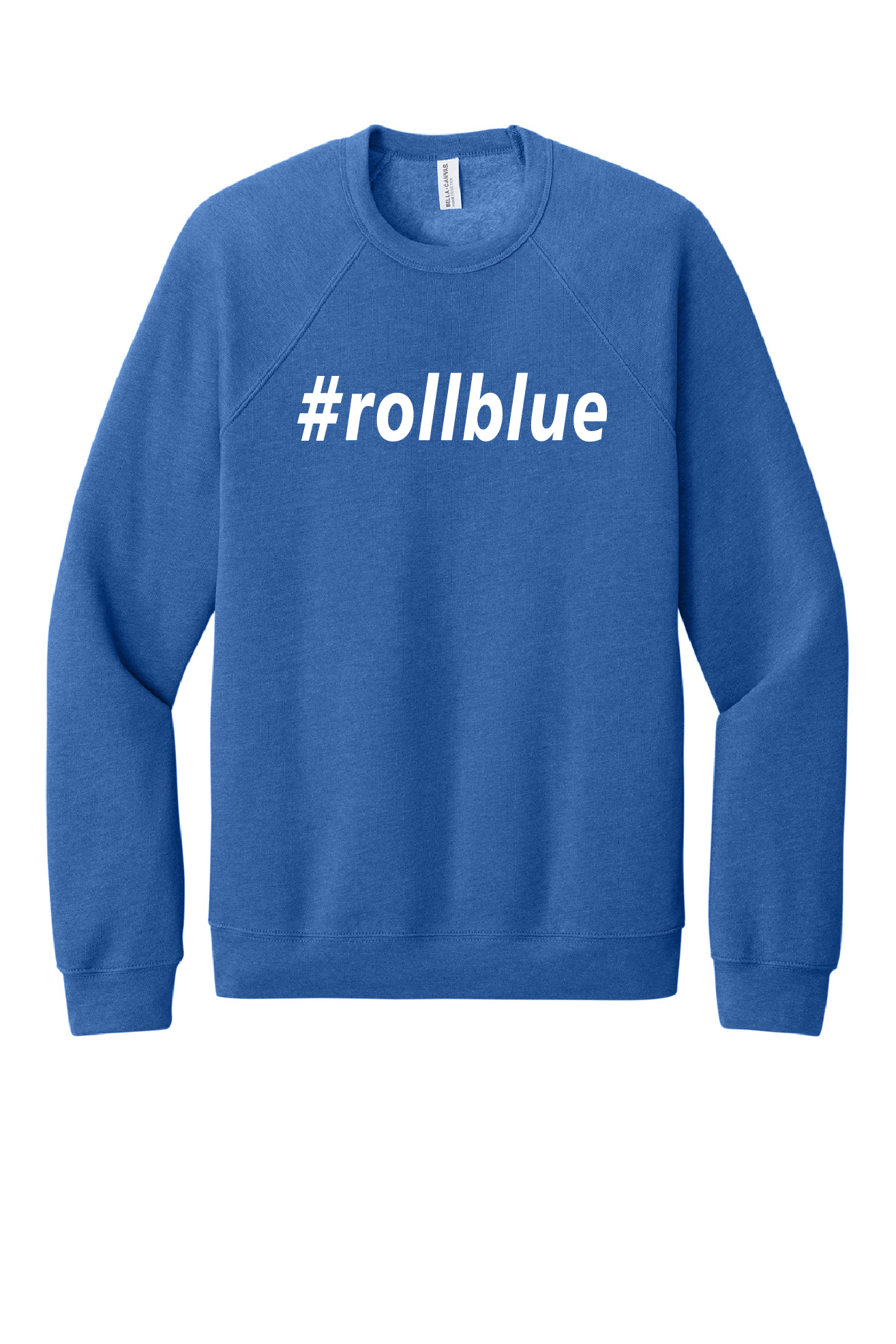 Crew Sweatshirt - #RollBlue White Logo - 3901