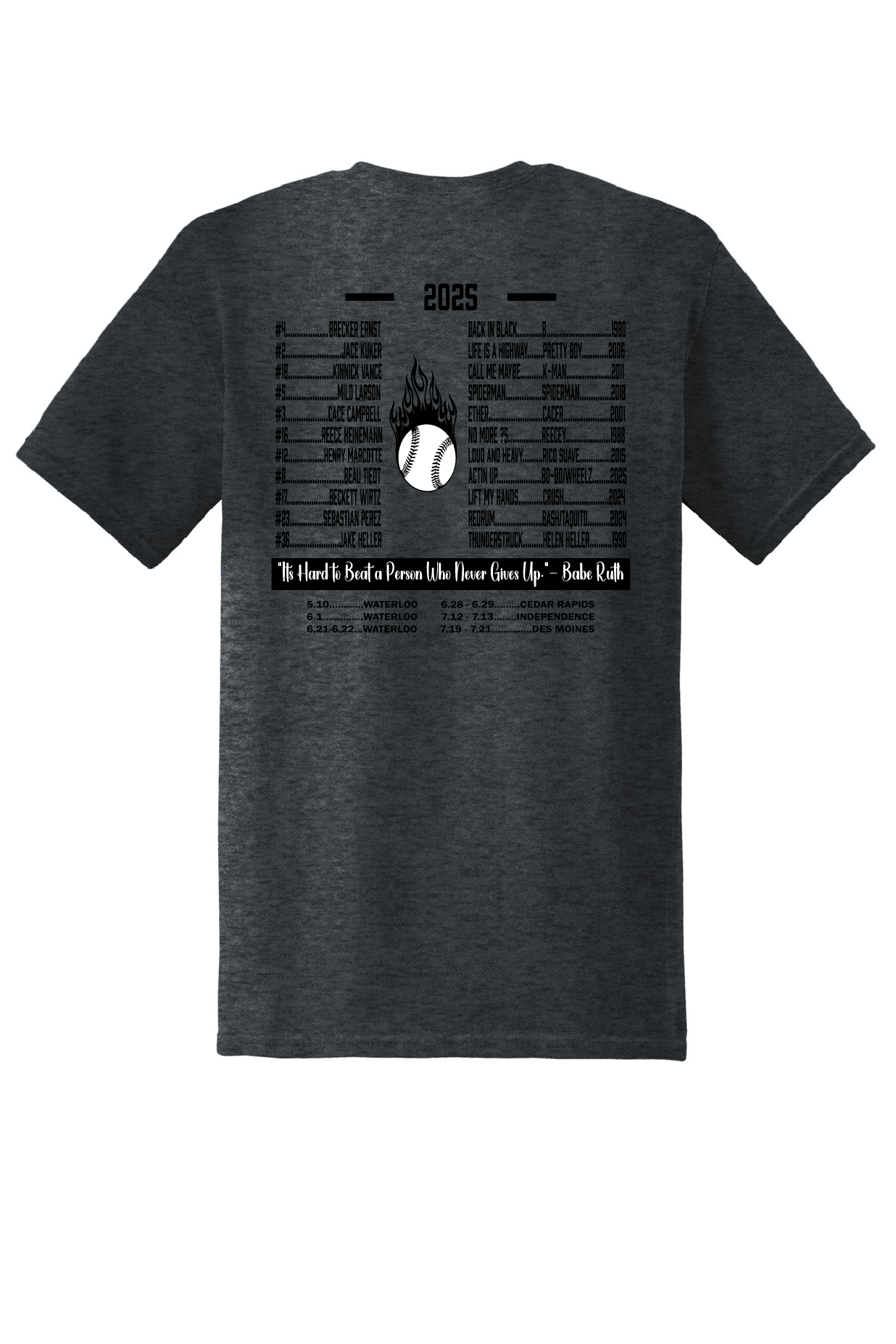 Players Backside T Add-on - Heat Baseball