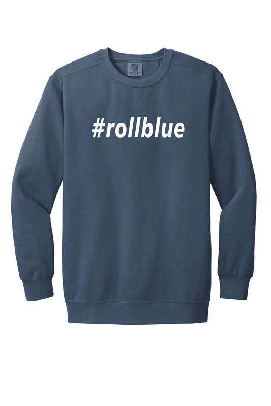 Crew Sweatshirt - #Roll Blue White Logo - 1566