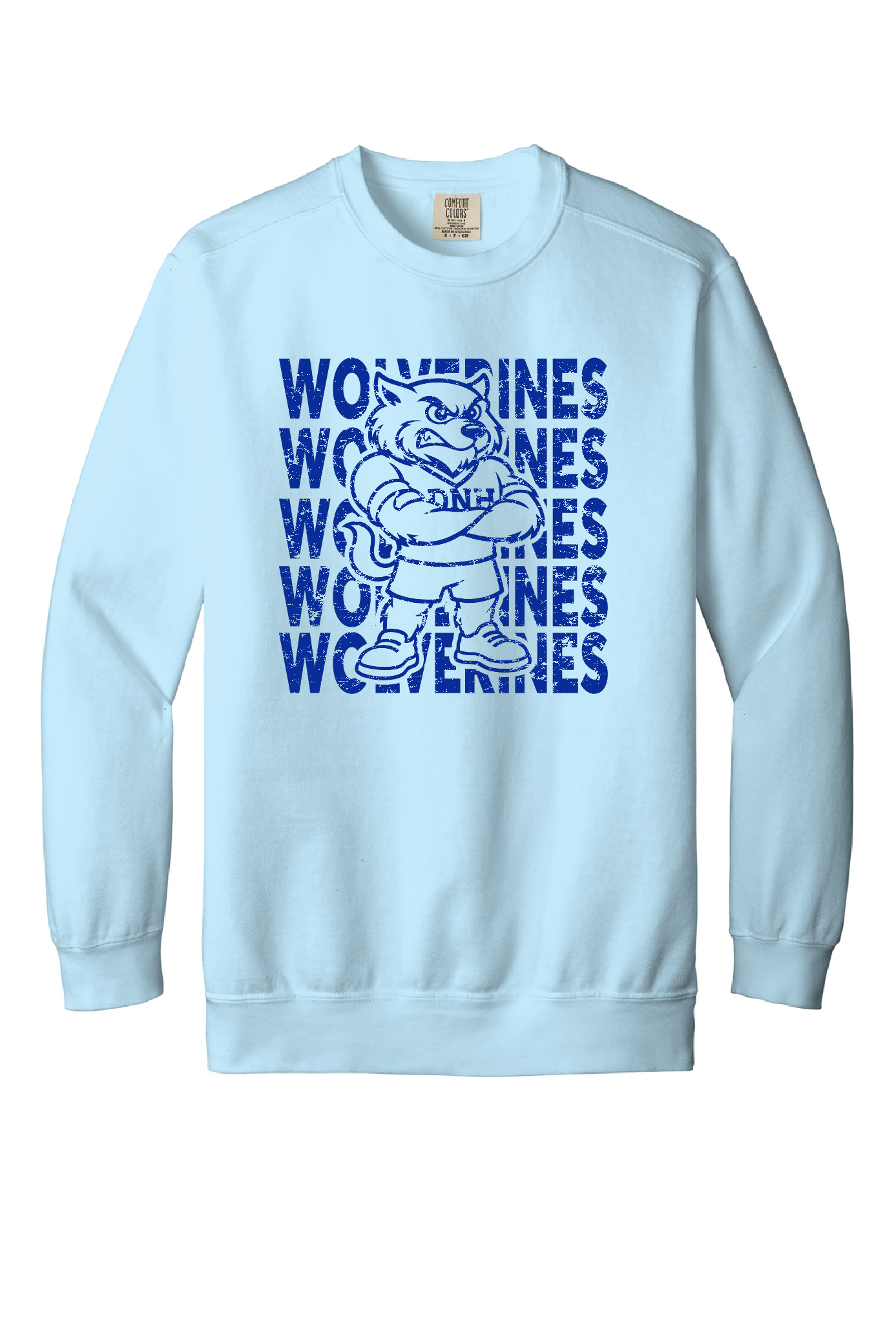 Crew Sweatshirt - Wolverine + Script Blue Logo - 1566