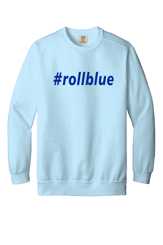 Crew Sweatshirt - #Roll Blue Blue Logo - 1566