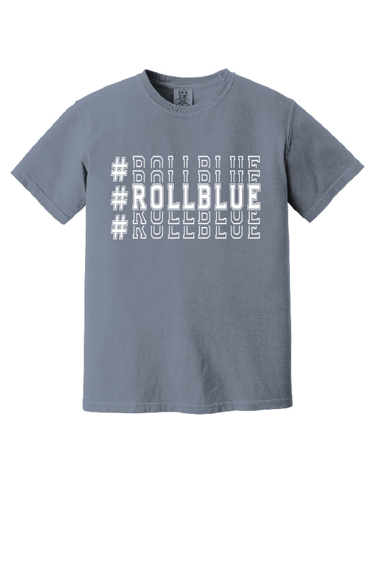 Tee - Stacked #RollBlue White Logo - 1717