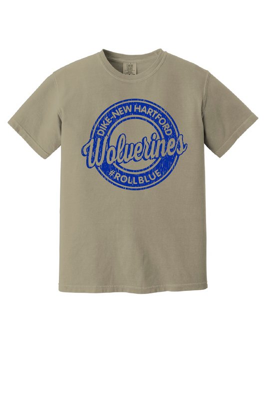 Tee - Circle Wolverine Blue Logo - 1717