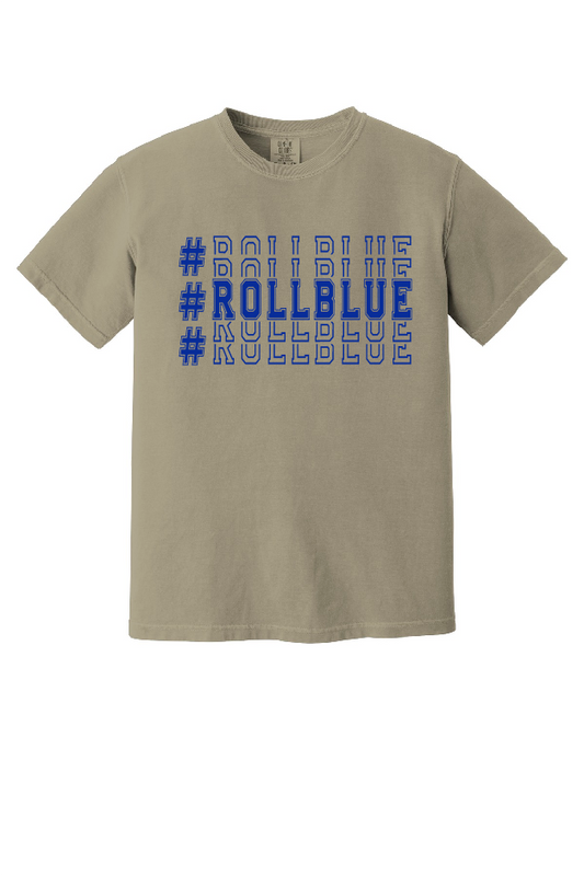 Tee - Stacked #RollBlue Blue Logo - 1717