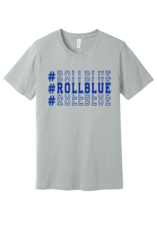 Tee Youth - Stacked #RollBlue Blue Logo - 3001y