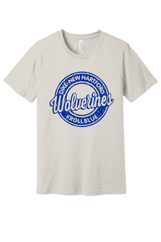 Tee - Circle Wolverine Blue Logo - 3001