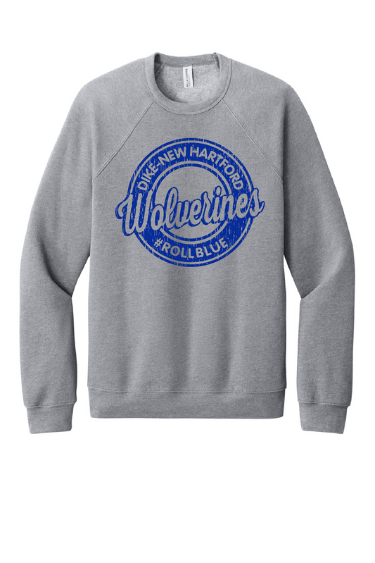 Crew Sweatshirt - Circle Wolverine Blue Logo - 3901