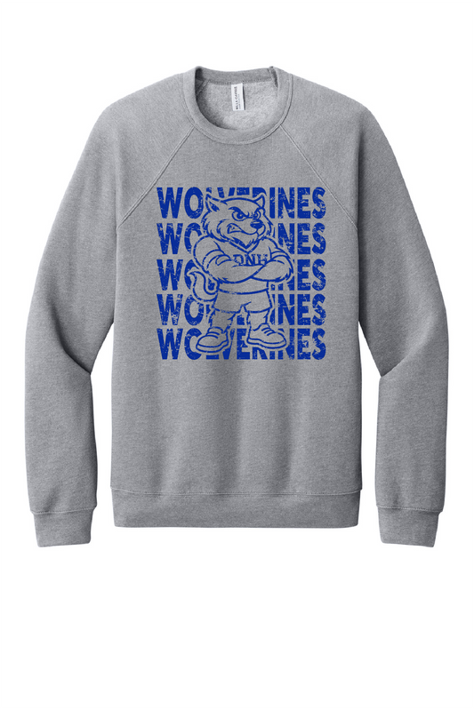 Crew Sweatshirt - Wolverine + Script Blue Logo - 3901