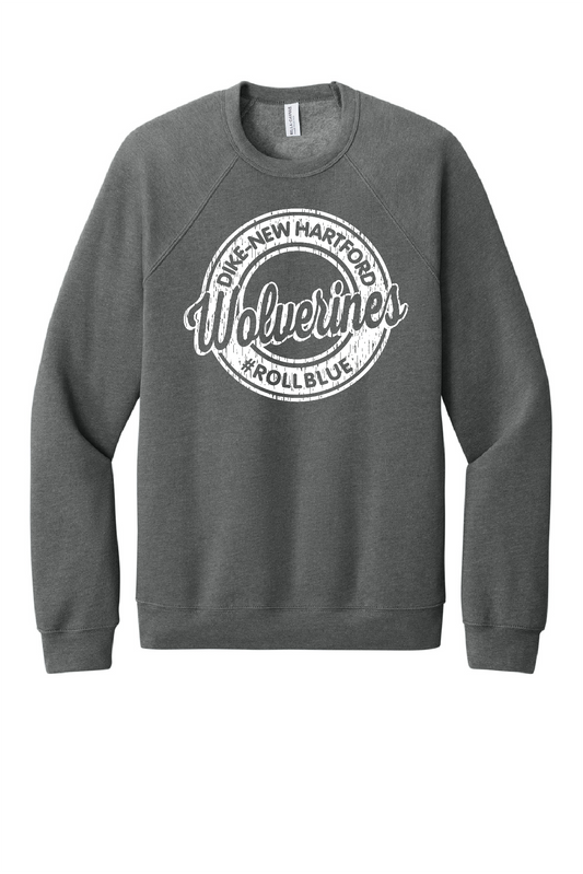 Crew Sweatshirt - Circle Wolverine White Logo - 3901