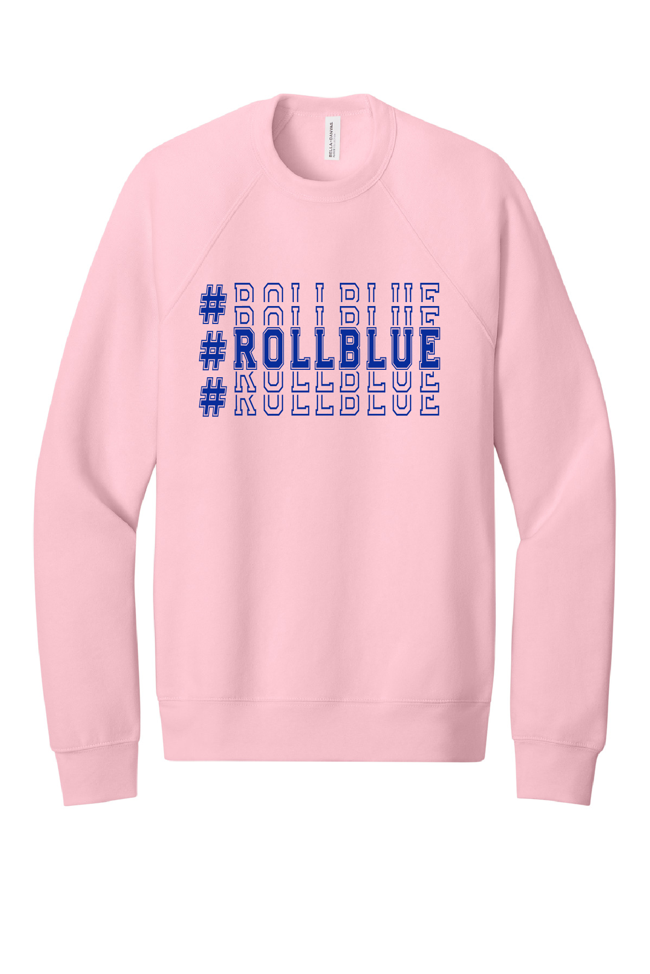 Crew Sweatshirt - Stacked #RollBlue Blue Logo - 3901