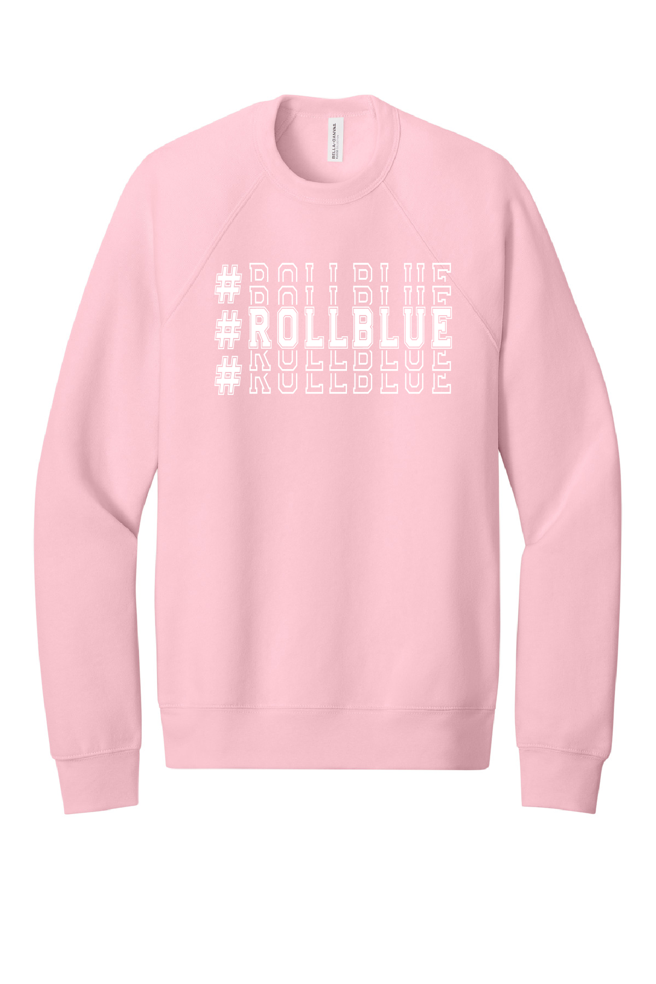 Crew Sweatshirt - Stacked #RollBlue White Logo - 3901