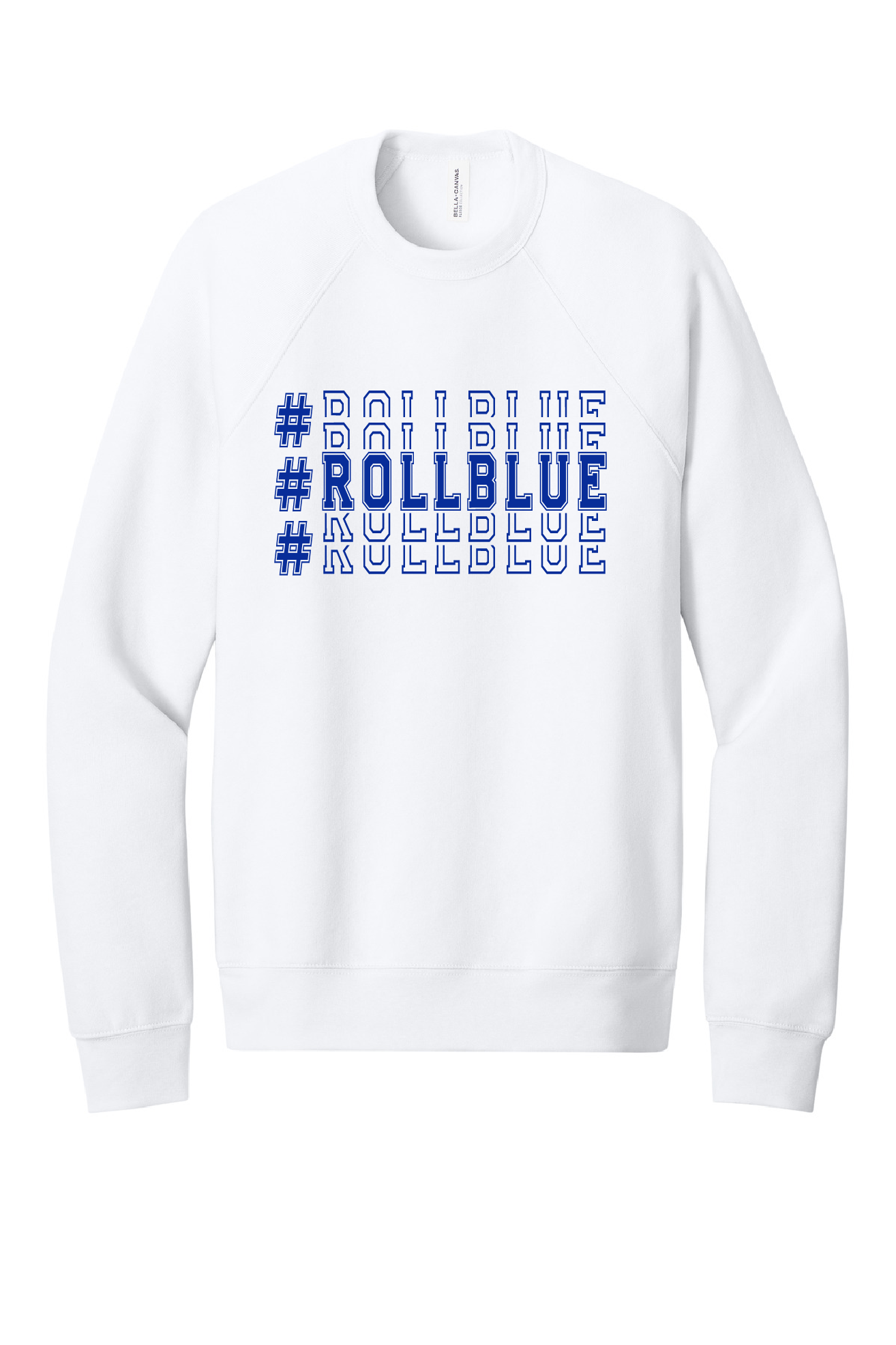 Crew Sweatshirt - Stacked #RollBlue Blue Logo - 3901