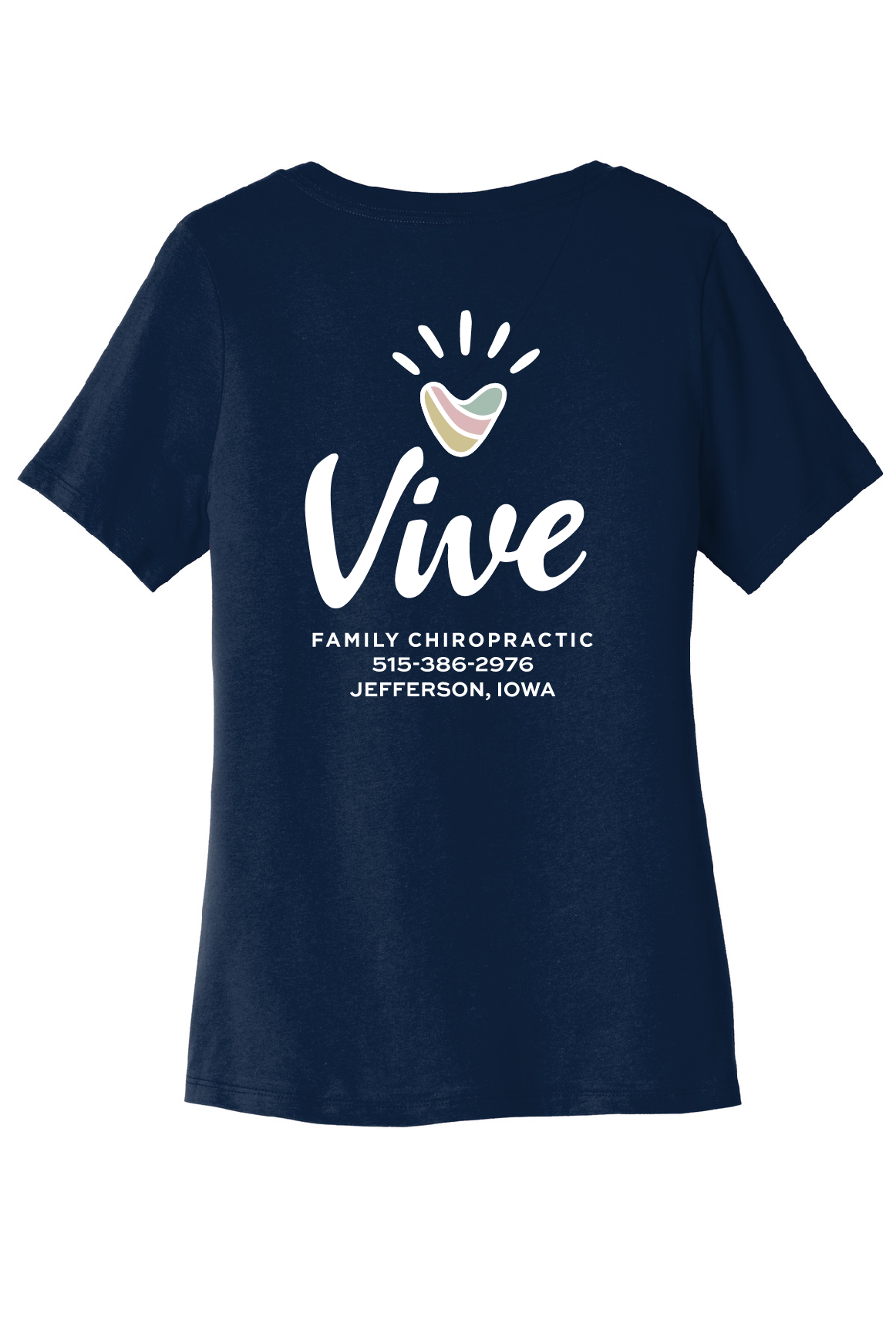 Vive - Adult Bella Canvas Vneck SS Tee - Heart - BC6405