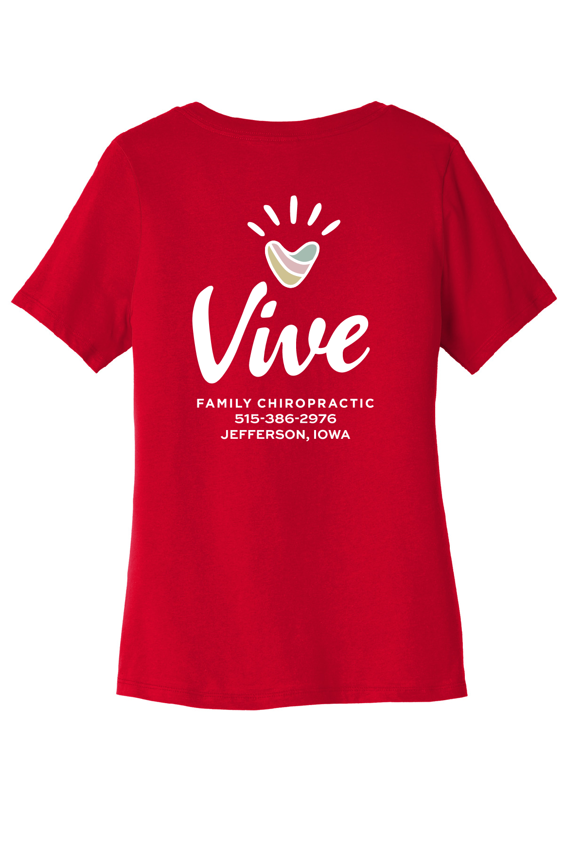 Vive - Adult Bella Canvas Vneck SS Tee - Heart - BC6405
