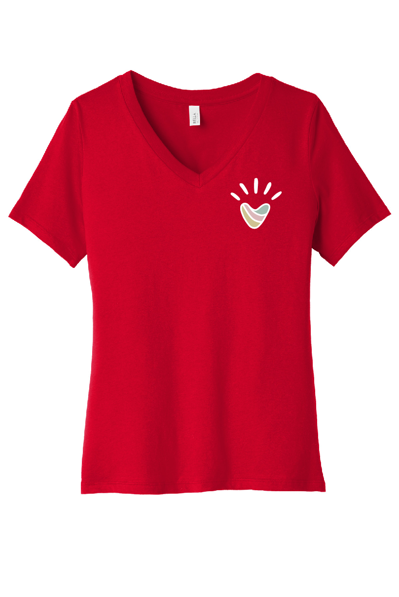 Vive - Adult Bella Canvas Vneck SS Tee - Heart - BC6405