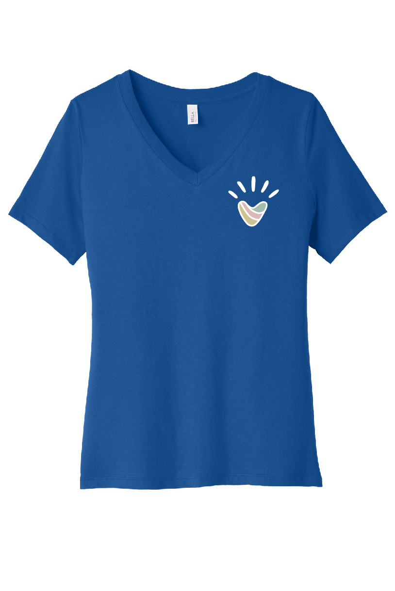 Vive - Adult Bella Canvas Vneck SS Tee - Heart - BC6405