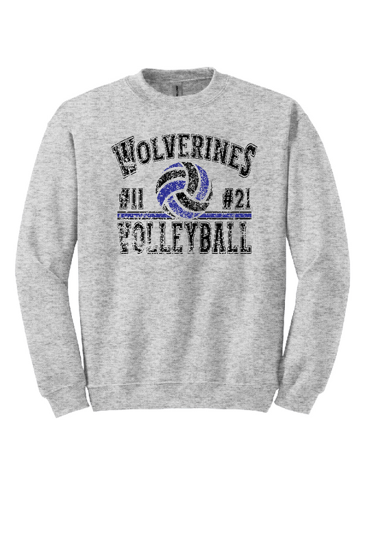 AAU Volleyball Crew Sweatshirt (Ash Color) - Gildan 18000