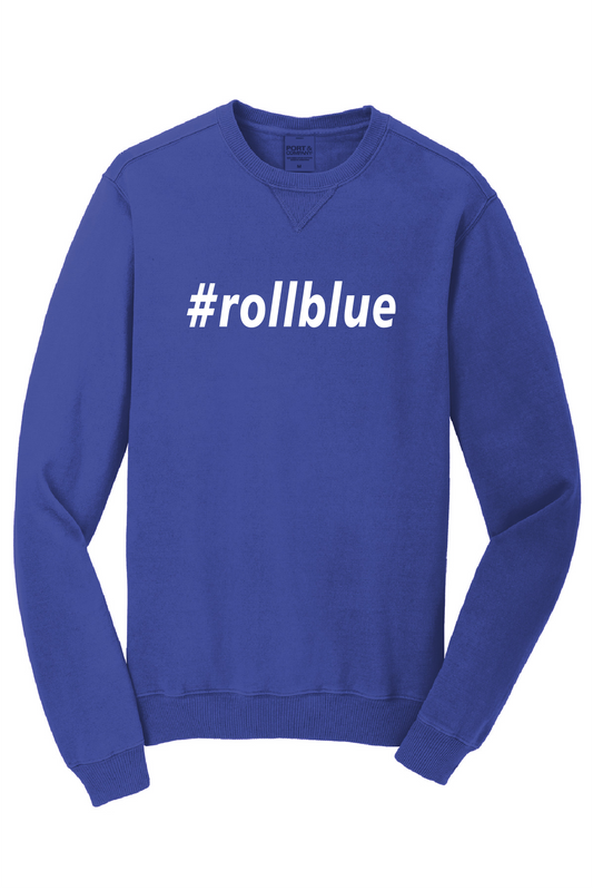 Crew Sweatshirt - #Roll Blue White Logo - 098