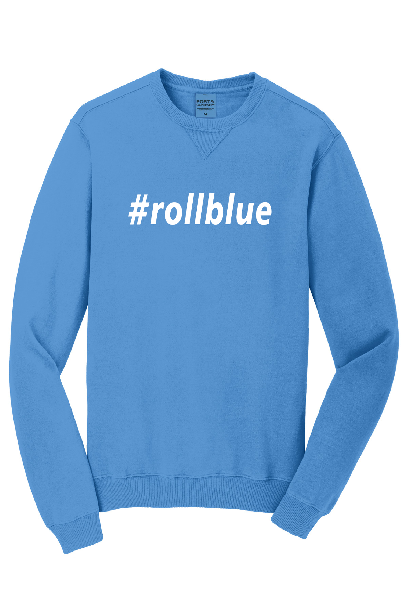 Crew Sweatshirt - #Roll Blue White Logo - 098
