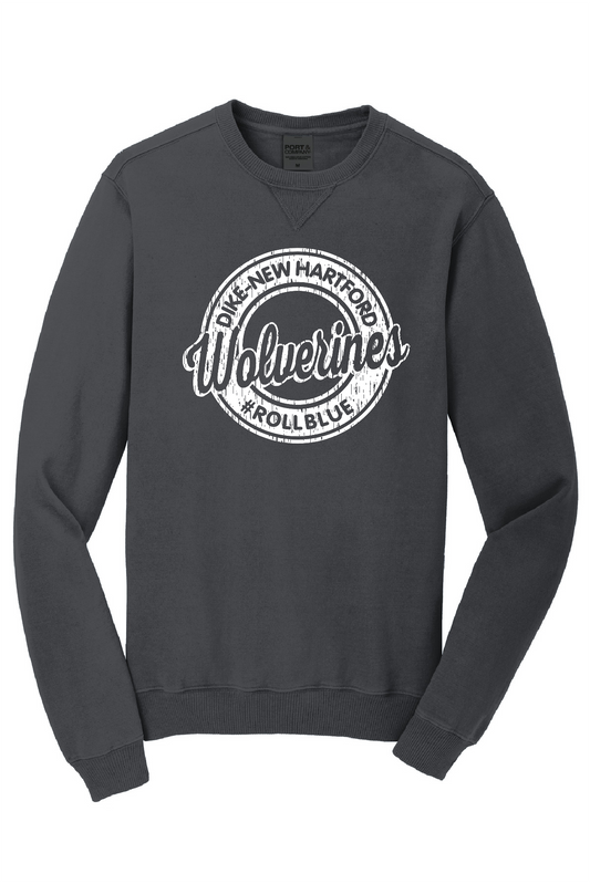 Crew Sweatshirt - Circle Wolverine White Logo - 098