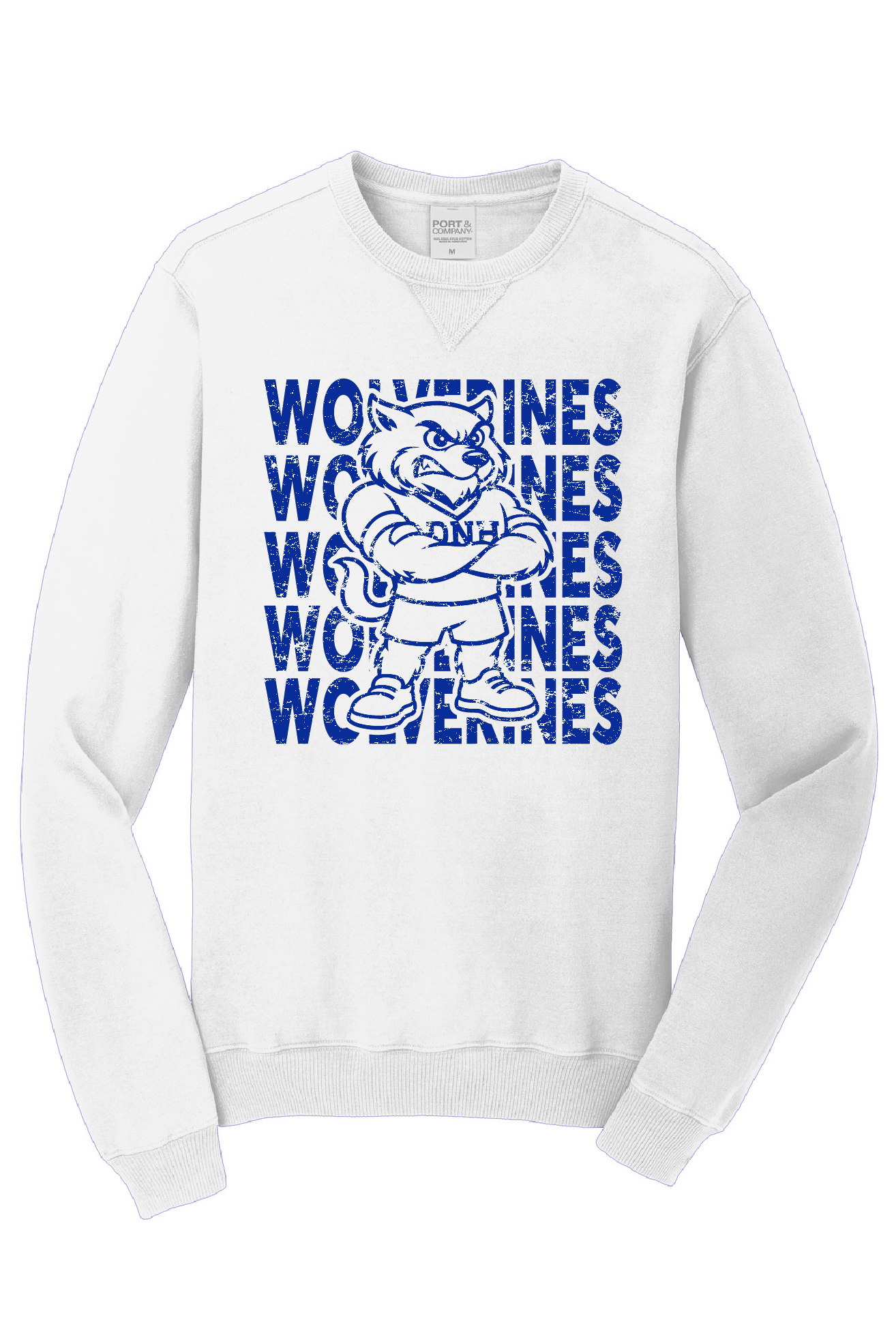 Crew Sweatshirt - Wolverine + Script Blue Logo - 098