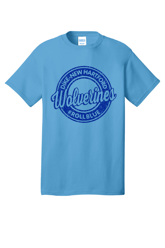 Tee - Circle Wolverine Blue Logo - PC54