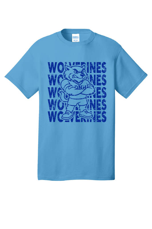 Tee - Wolverine + Script Blue Logo - PC54