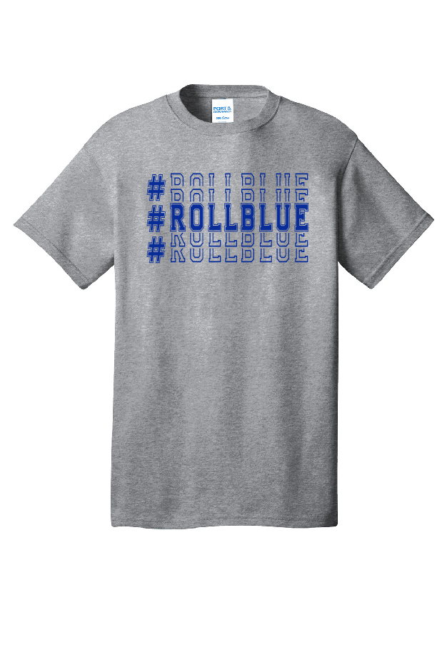 Tee Youth  - Stacked #RollBlue Blue Logo - PC54y