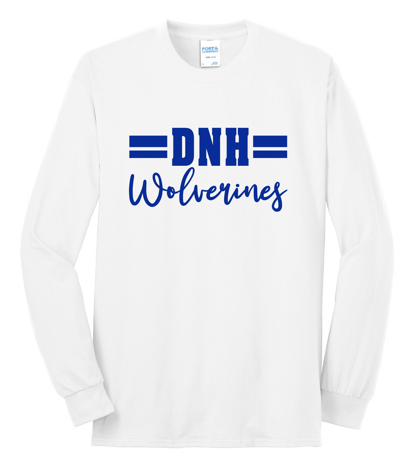 DNH Booster Club - Long Sleeve T-Shirt TALL Sizing - DNH Script - PC55LST