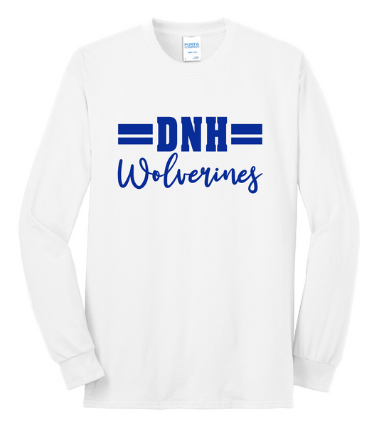 DNH Booster Club - Long Sleeve T-Shirt TALL Sizing - DNH Script - PC55LST