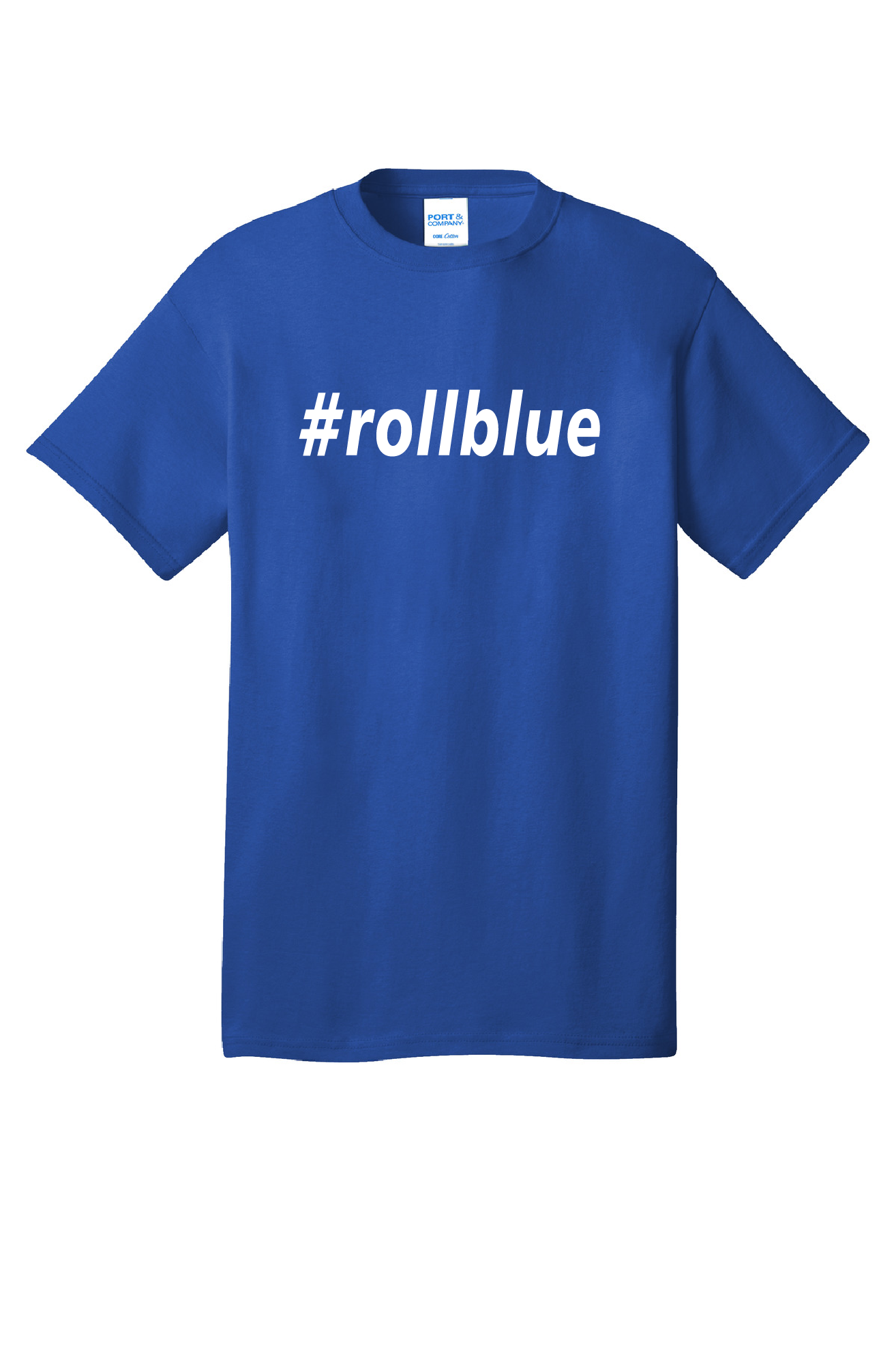 Tee - #RollBlue White Logo - PC54