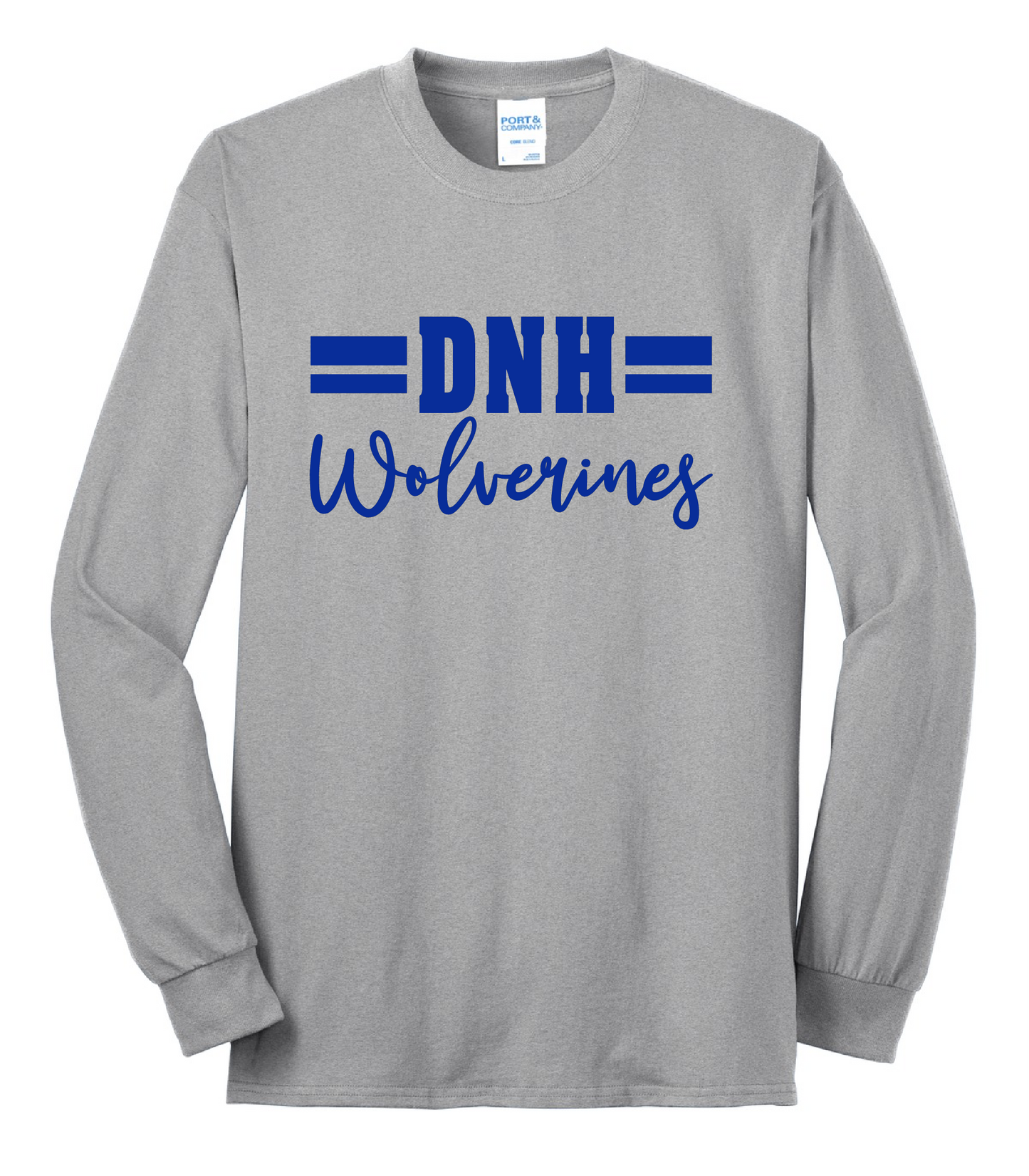 DNH Booster Club - Long Sleeve T-Shirt TALL Sizing - DNH Script - PC55LST