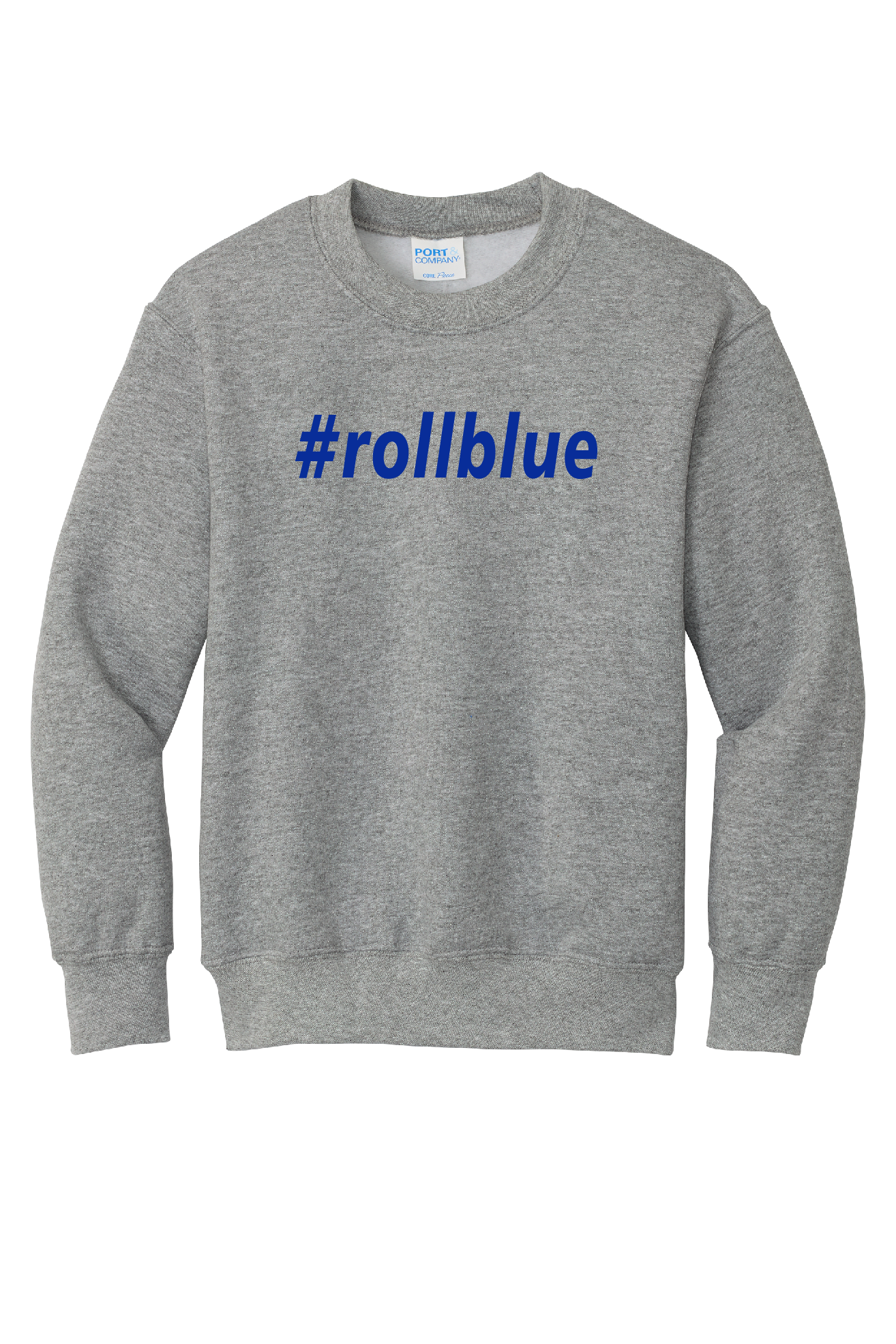 Crew Sweatshirt Youth - #Roll Blue Blue Logo - 90Y