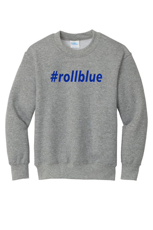 Crew Sweatshirt Youth - #Roll Blue Blue Logo - 90Y