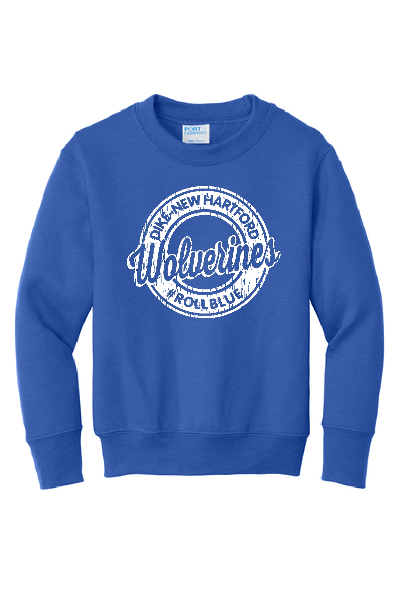 Crew Sweatshirt Youth - Wolverine Circle White Logo - 90Y