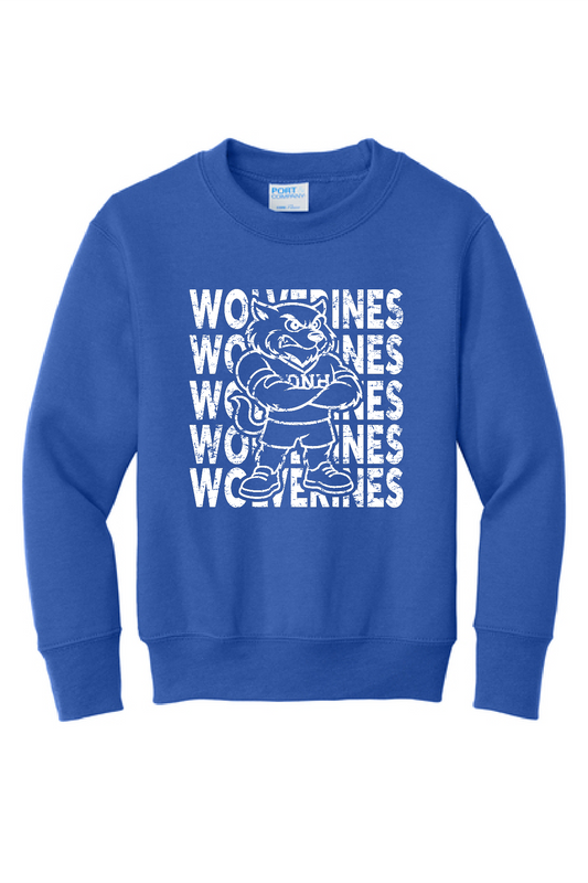 Crew Sweatshirt Youth - Wolverine + Script White Logo - 90Y